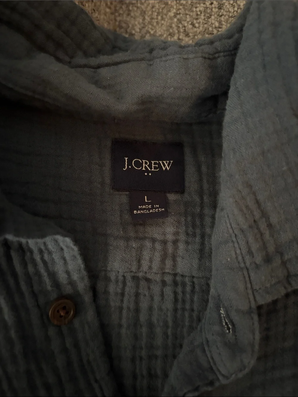 J. Crew Men's Short-Sleeve Button-Down Shirt in Slate Gray-Blue